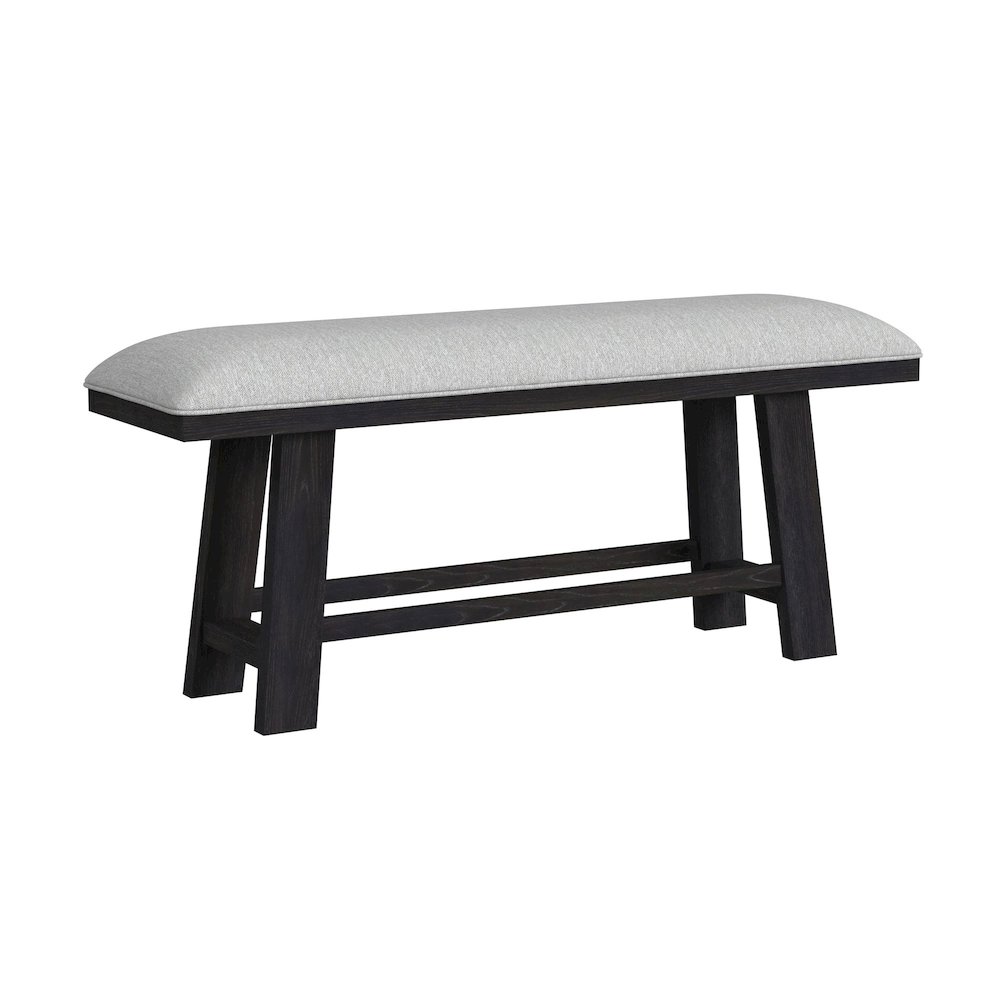 Transcend Counter Bench with Light Grey Fabric in Charcoal. Picture 1