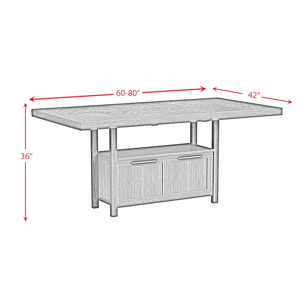 Transcend 7PC Counter Height Dining Set in Charcoal-Table and Six Chairs. Picture 10