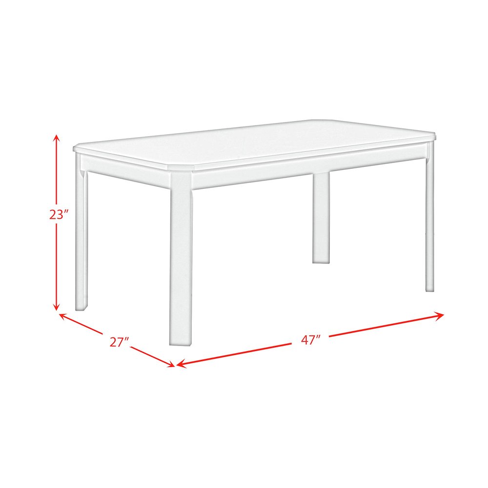 Daniel 5PC Dining Set with Table and 4 Chairs in White. Picture 10