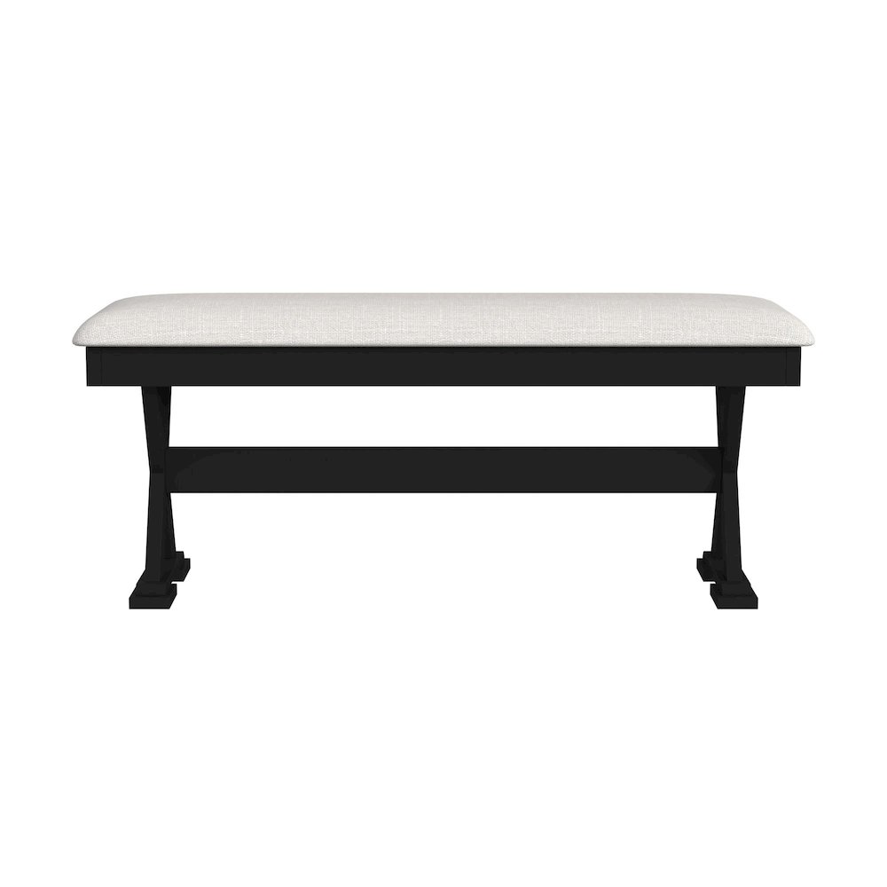 Lorraine 6PC Dining Set with Table, 4 Chairs, and Bench in Oak and Black. Picture 6