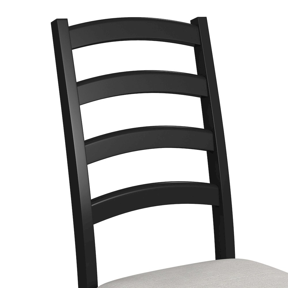 Lorraine 6PC Dining Set with Table, 4 Chairs, and Bench in Oak and Black. Picture 11