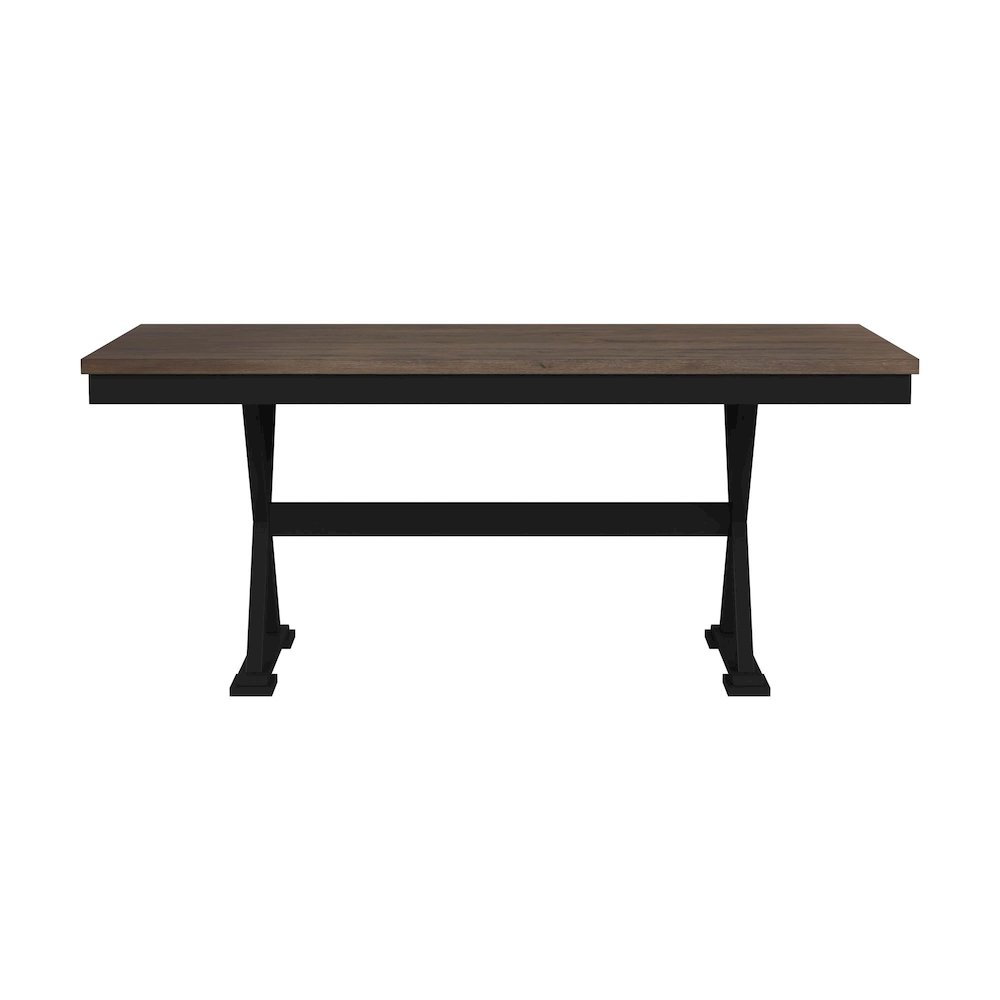 Lorraine 6PC Dining Set with Table, 4 Chairs, and Bench in Oak and Black. Picture 2