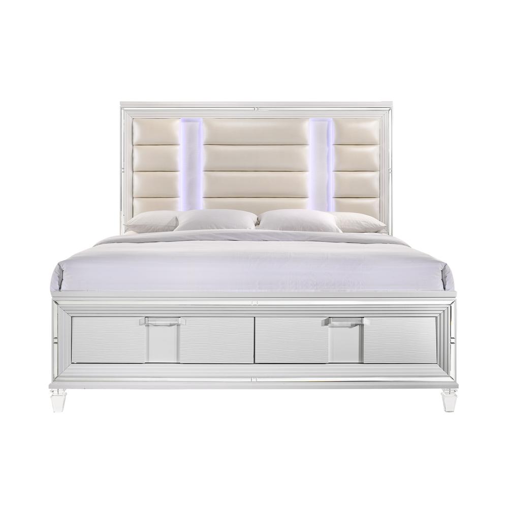 Charlotte 2-Drawer King Storage Bed in White. Picture 3