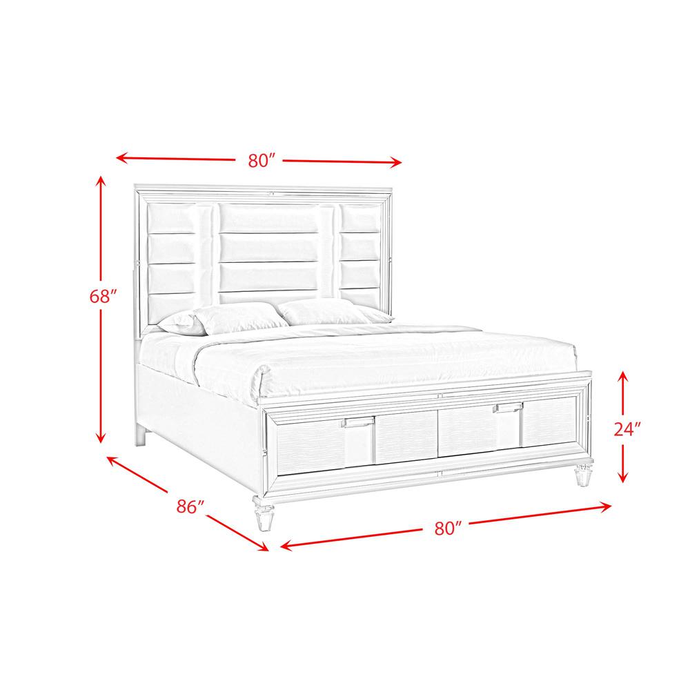Charlotte King Storage 3PC Bedroom Set in White. Picture 5
