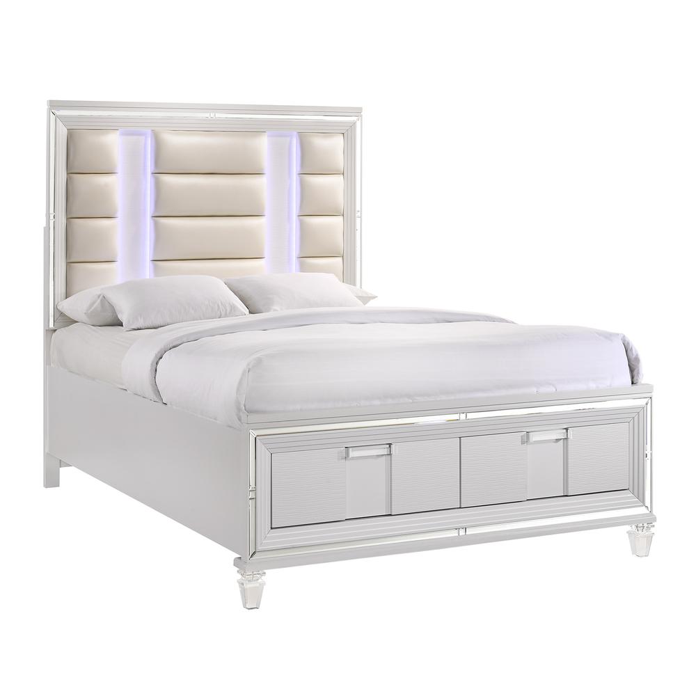Charlotte 2-Drawer Queen Storage Bed in White. Picture 2