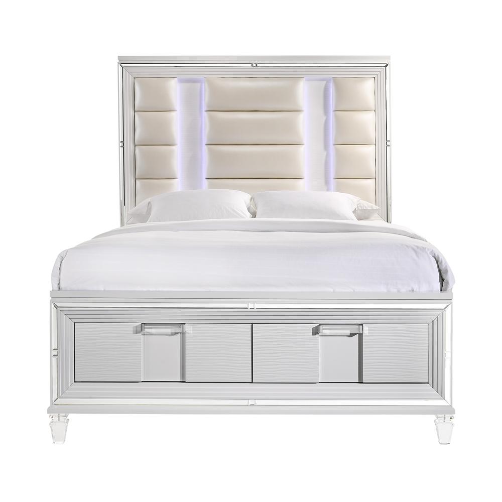 Charlotte 2-Drawer Queen Storage Bed in White. Picture 3