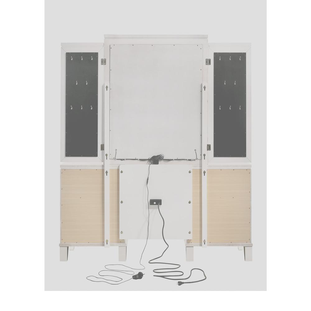 Charlotte Vanity Set with USB in White. Picture 5