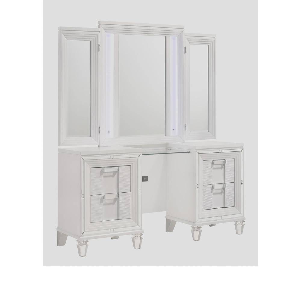 Charlotte Vanity Set with USB in White. Picture 1