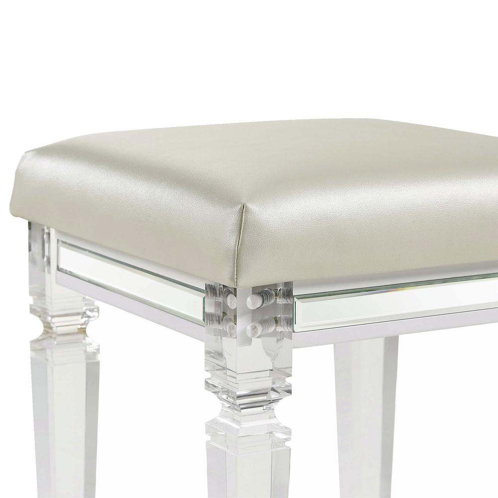 Picket House Furnishings Charlotte Vanity Stool with Acrylic Leg. Picture 4
