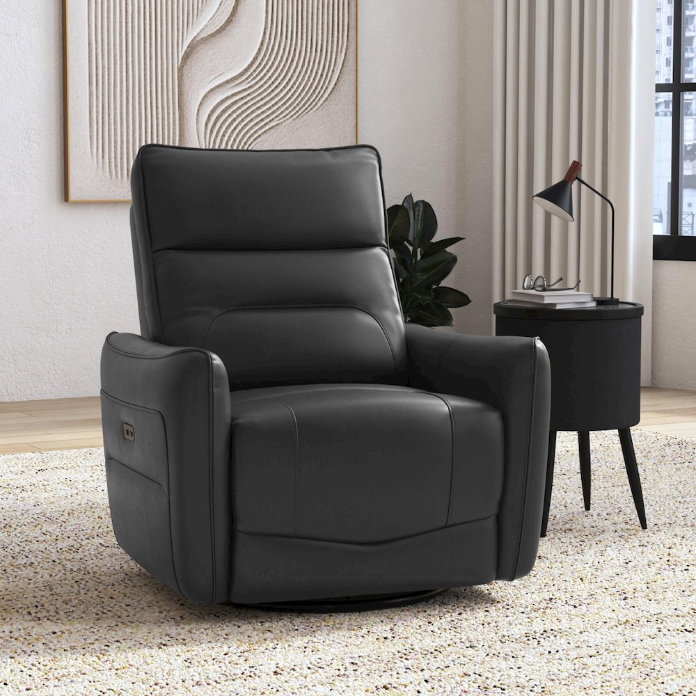 Rodger P1 Recliner with Glider and Swivel in Del Mar Grey. Picture 1