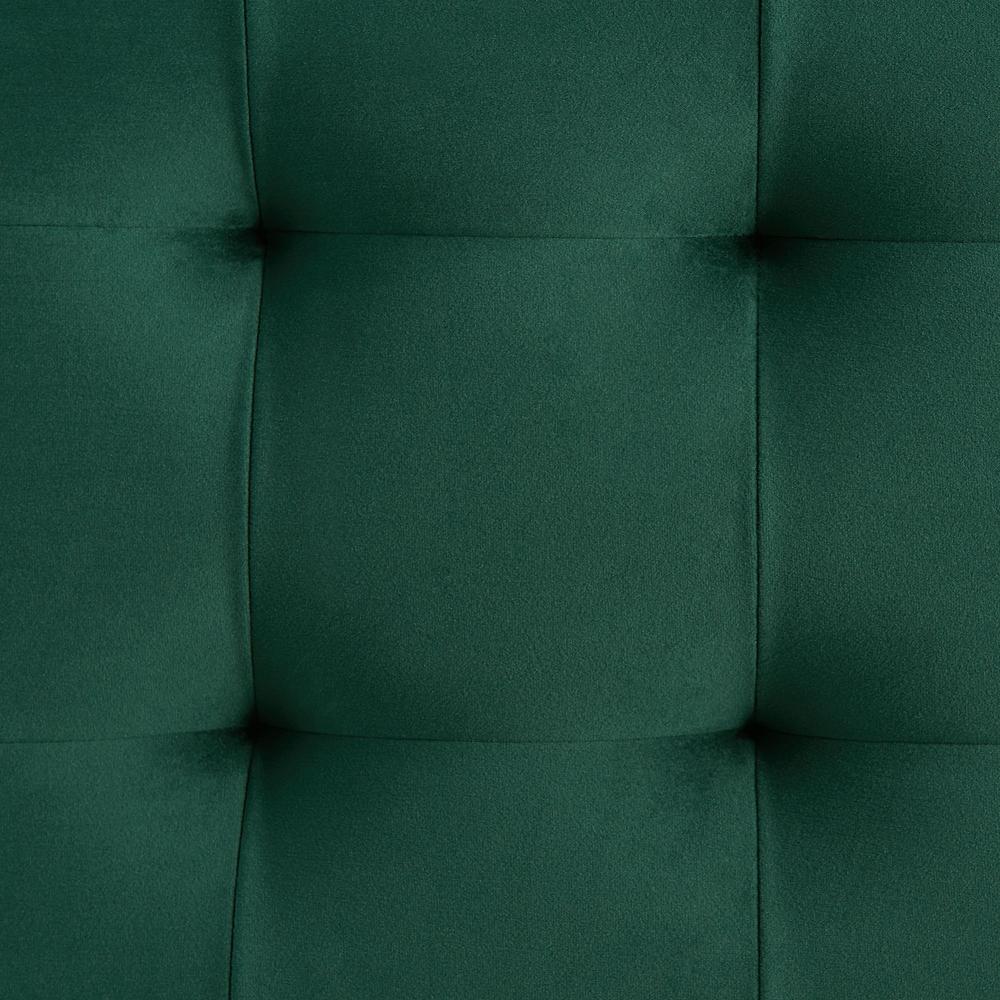 Green Tufted Storage Ottoman Bench with Rubberwood Frame for Entryway. Picture 11