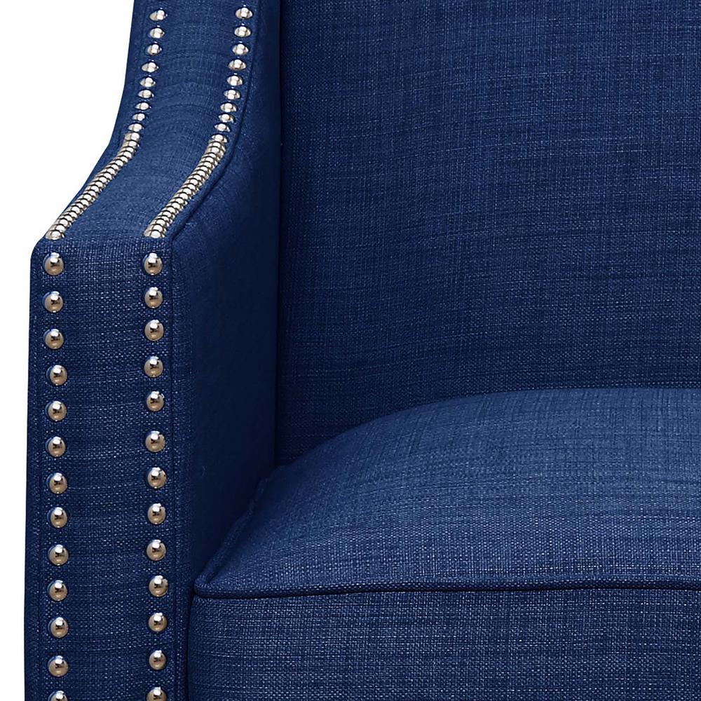 Emery Blue Chair & Ottoman. Picture 16