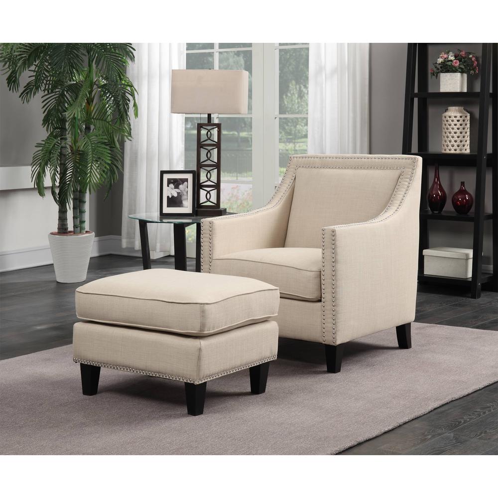 Emery Natural Ottoman. Picture 2