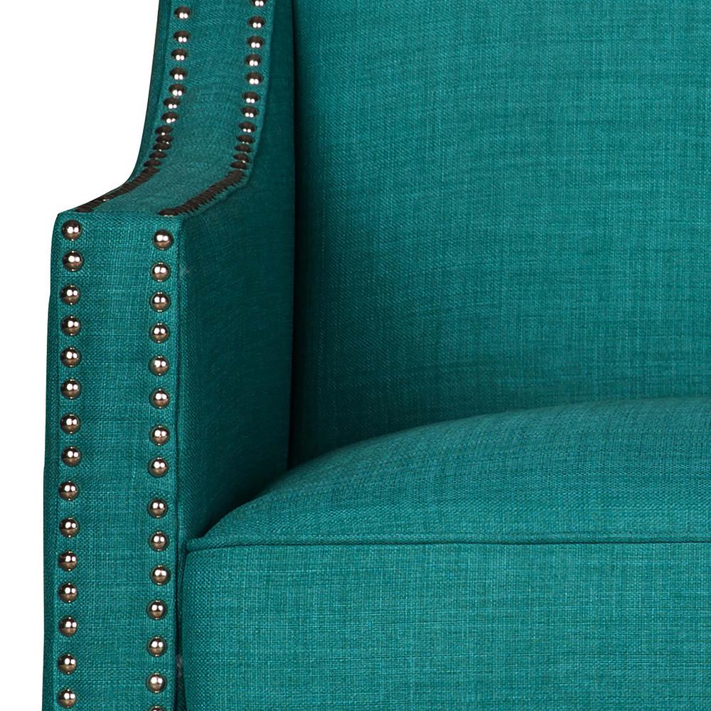 Emery Teal Chair & Ottoman. Picture 12