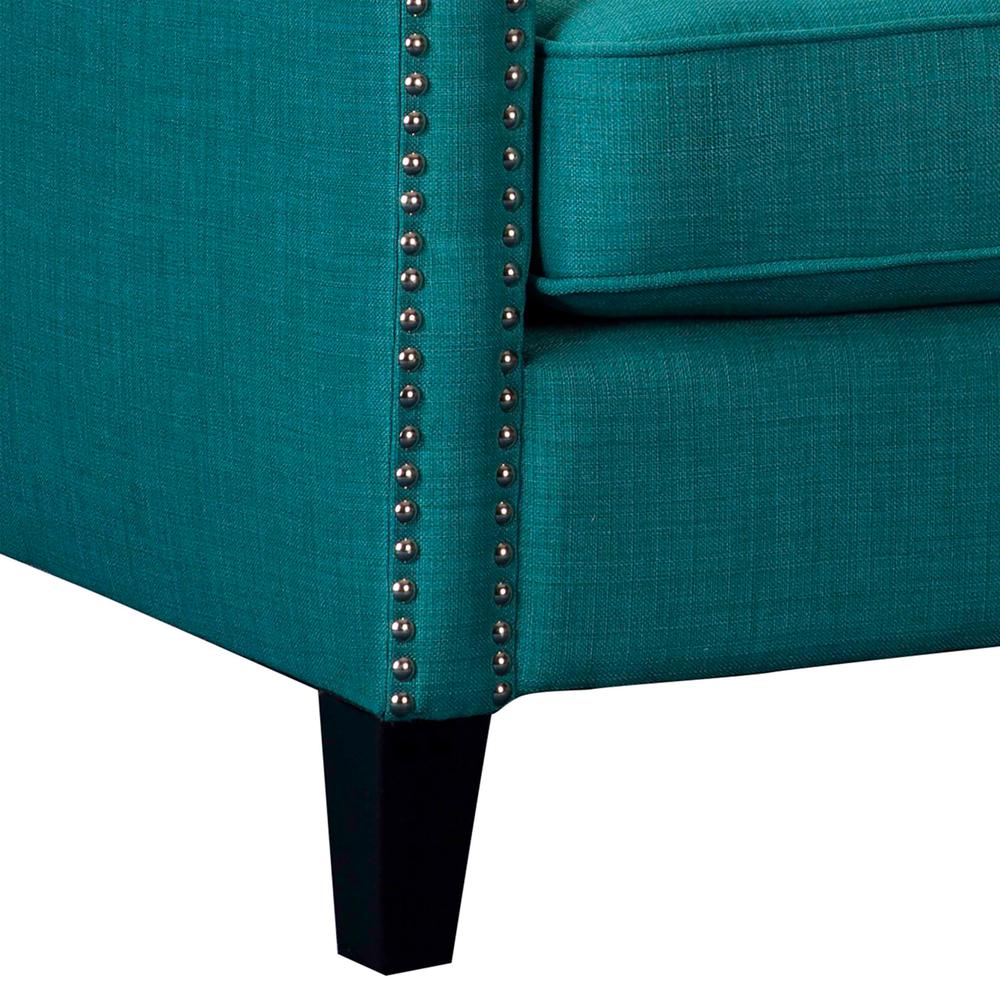 Emery Teal Chair & Ottoman. Picture 15