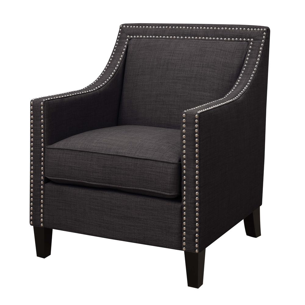 Emery Charcoal Chair & Ottoman. Picture 9