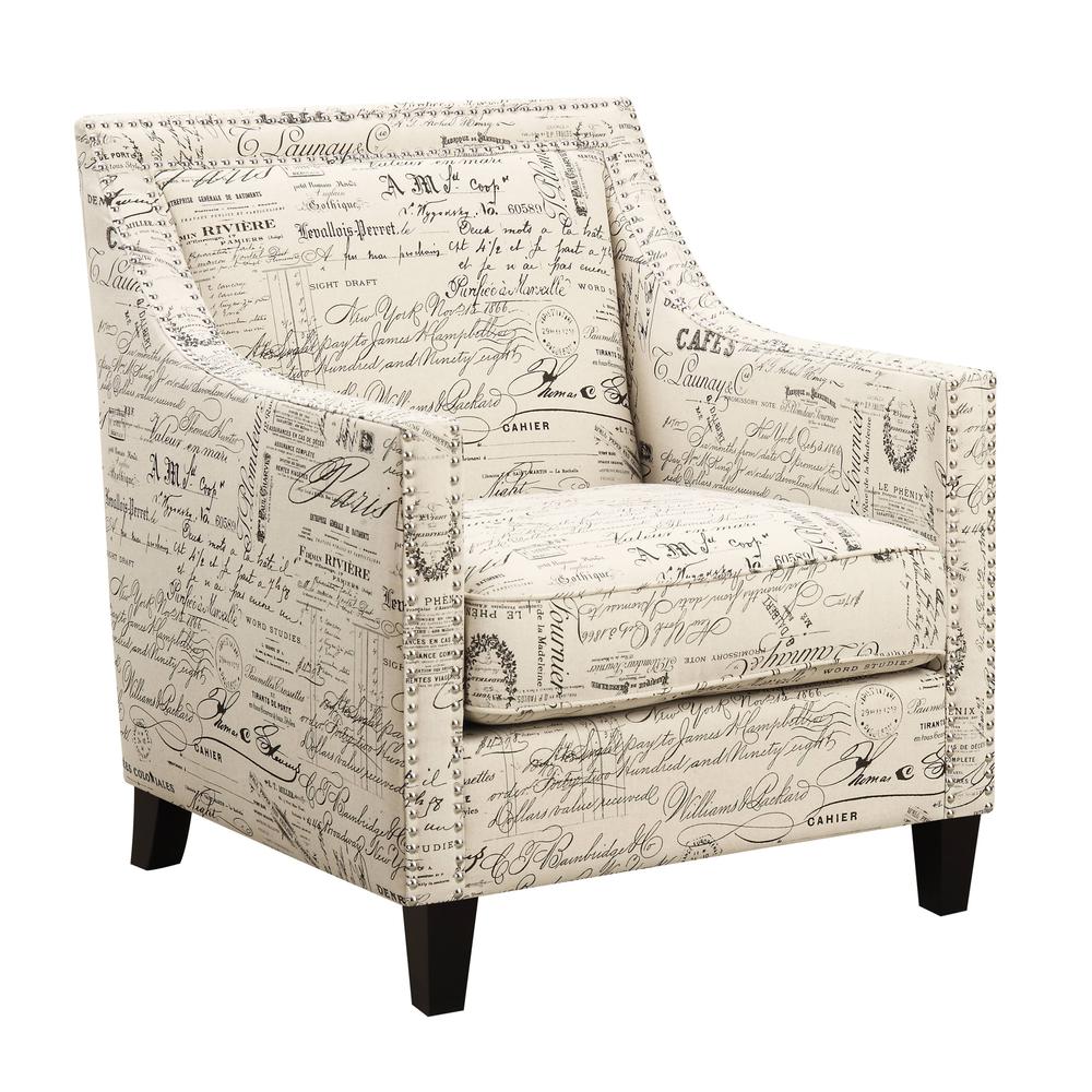 Emery French Script Chair & Ottoman. Picture 7