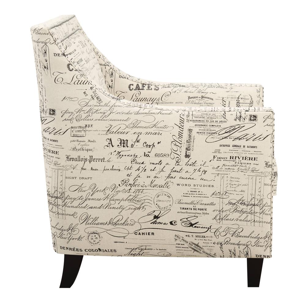 Emery French Script Chair & Ottoman. Picture 9
