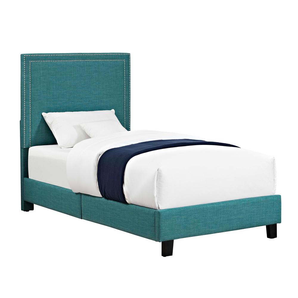 Emery Upholstered Twin Platform Bed. Picture 2