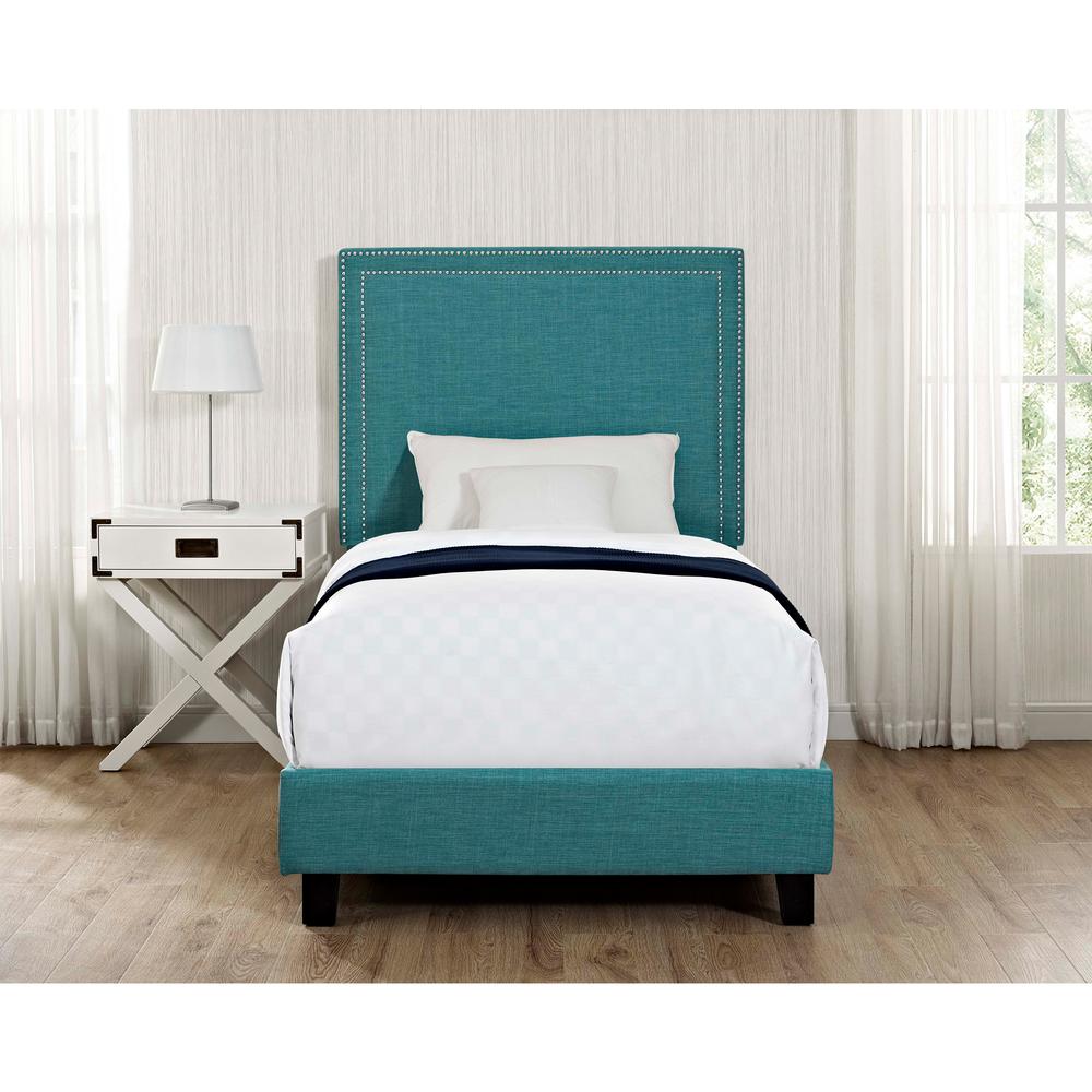 Emery Upholstered Twin Platform Bed. Picture 3