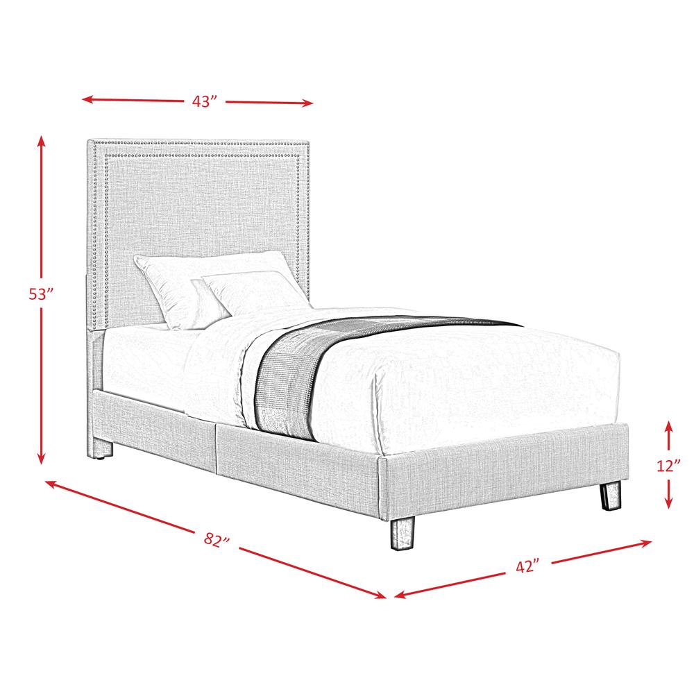 Emery Upholstered Twin Platform Bed. Picture 8