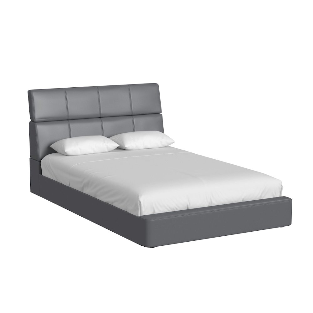 Booker Full Bed in Grey PU. Picture 1