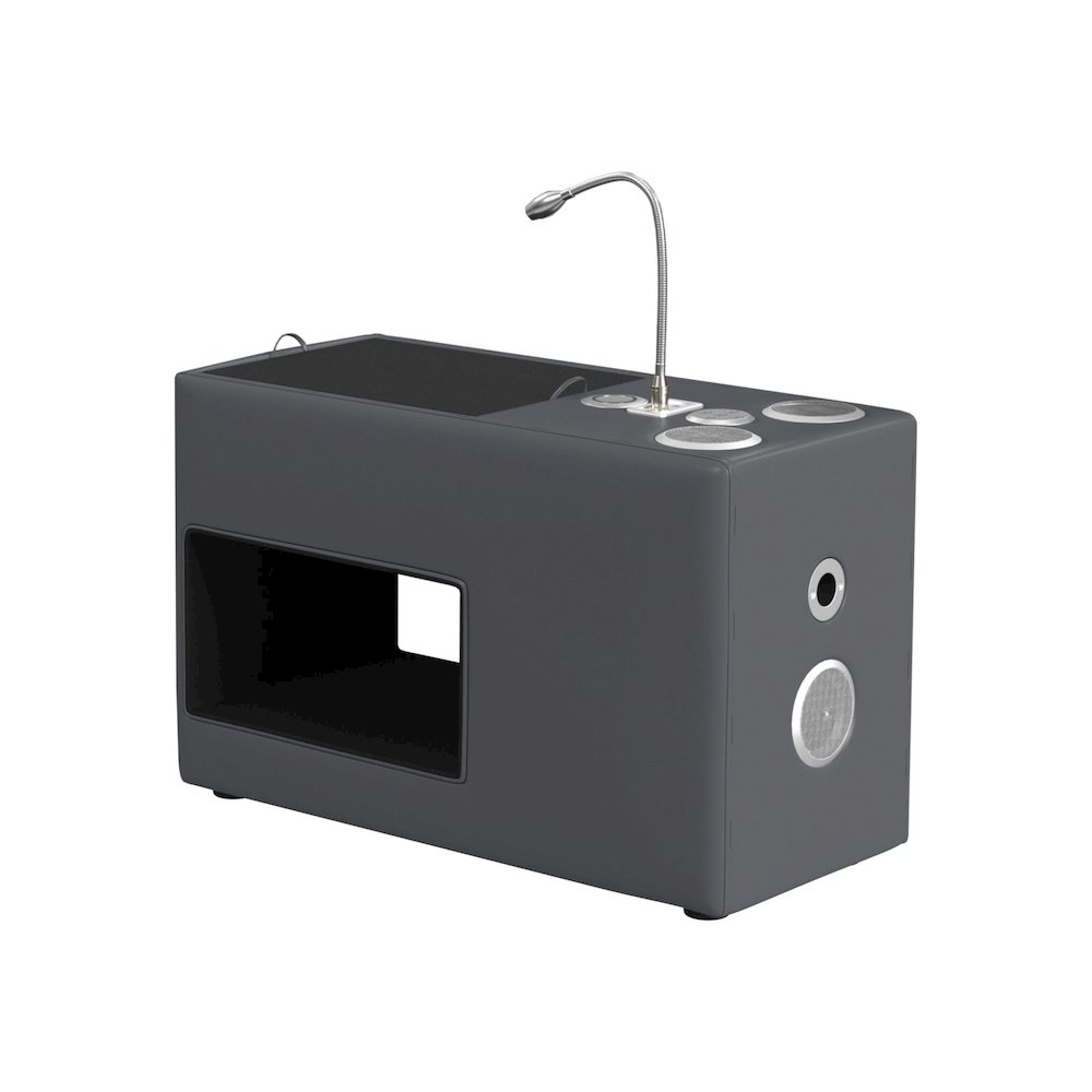 Booker Nightstand with Electronic Features in Grey PU. Picture 1