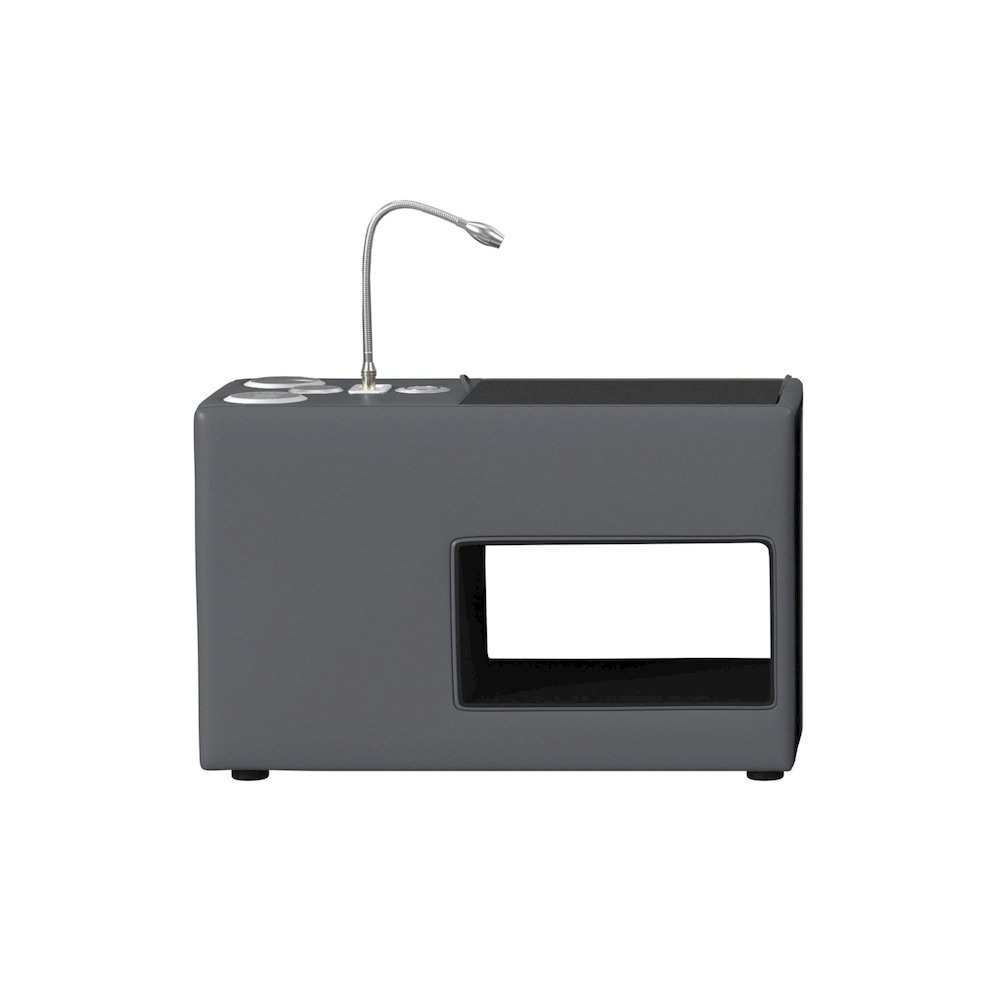 Booker Nightstand with Electronic Features in Grey PU. Picture 2