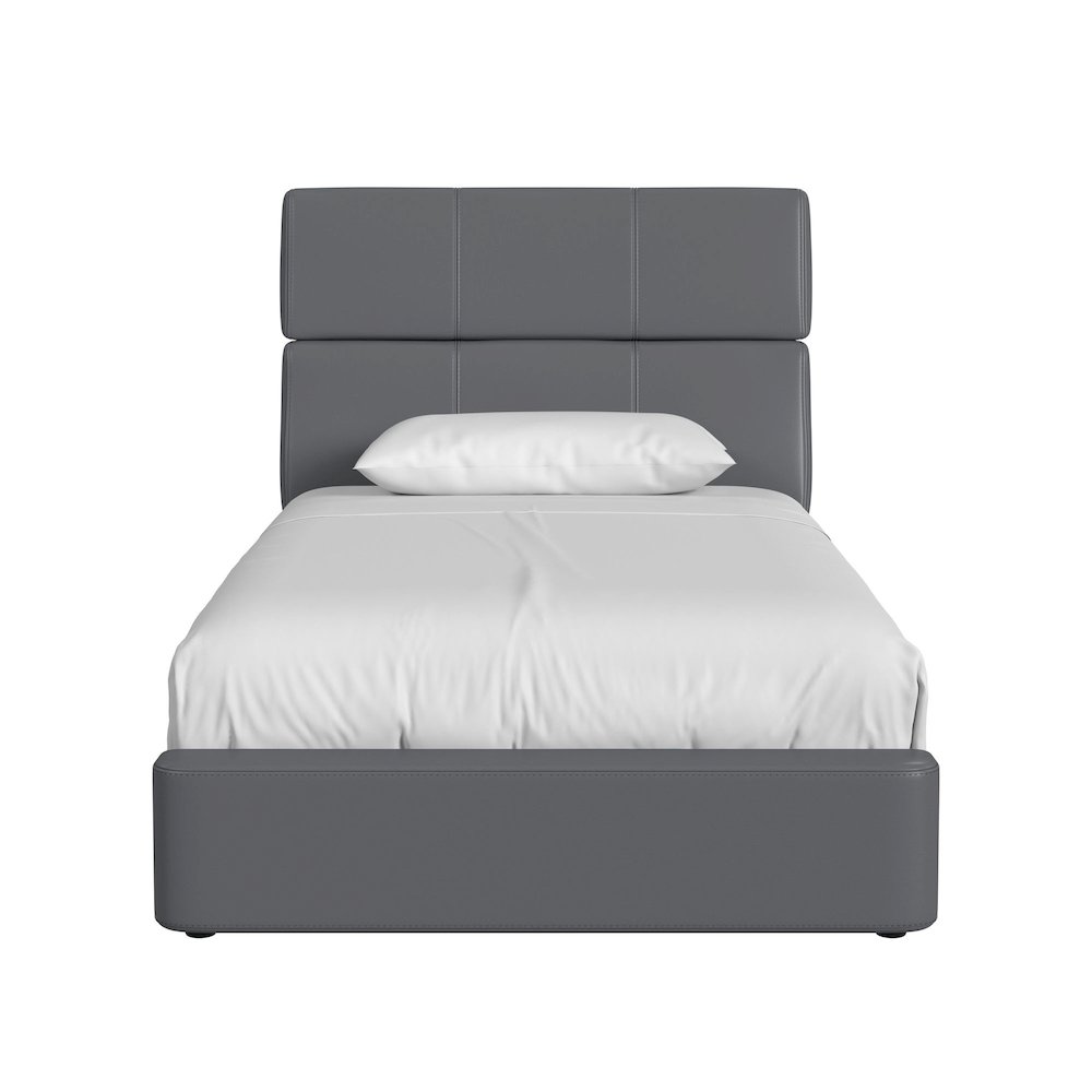 Booker Twin Bed in Grey PU. Picture 2