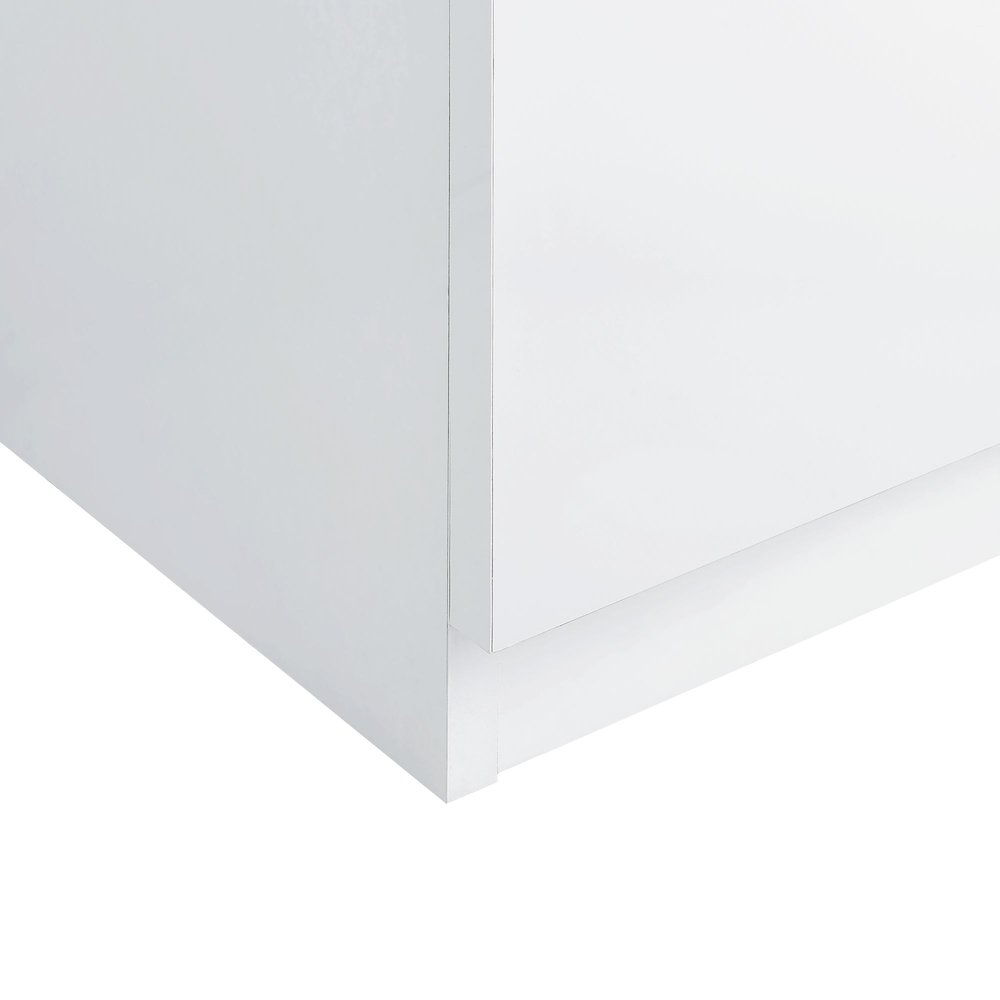 Alberta  Floor Mirror With Storage in White. Picture 11