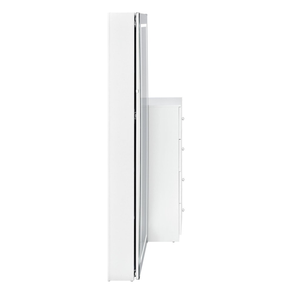 Alberta  Floor Mirror With Storage in White. Picture 6