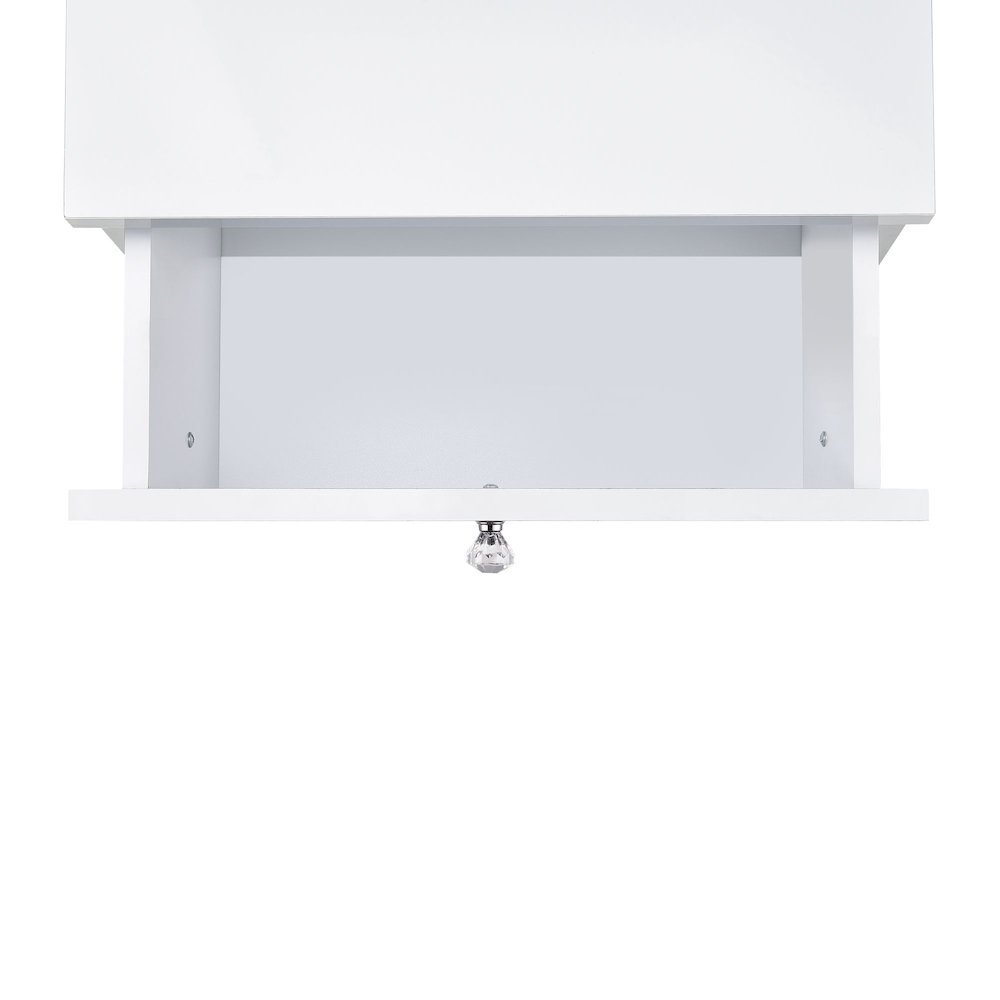 Alberta  Floor Mirror With Storage in White. Picture 10
