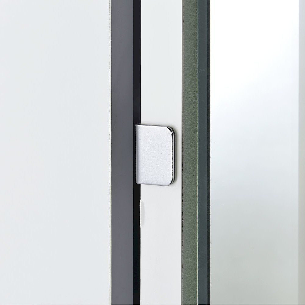 Alberta  Floor Mirror With Storage in White. Picture 8