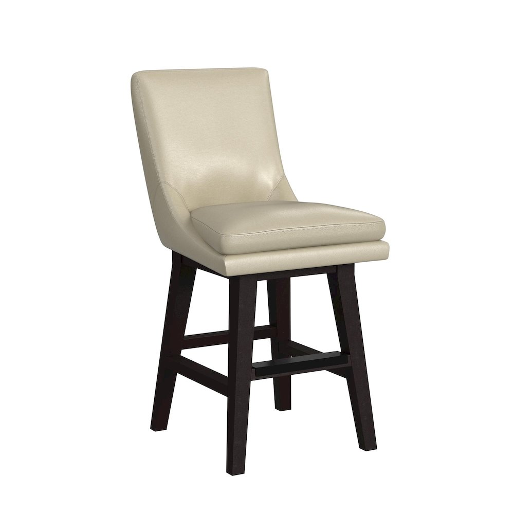 Charlie Swivel Counter Stool with Beige PU in Espresso (2 Per Carton). Picture 1