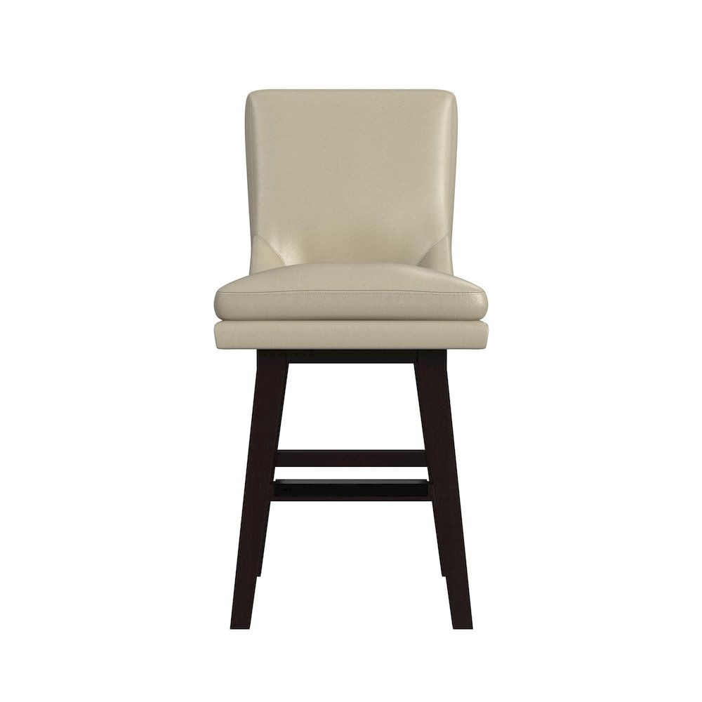 Charlie Swivel Counter Stool with Beige PU in Espresso (2 Per Carton). Picture 2