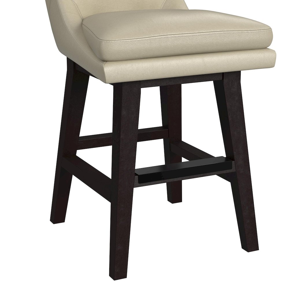 Charlie Swivel Counter Stool with Beige PU in Espresso (2 Per Carton). Picture 5