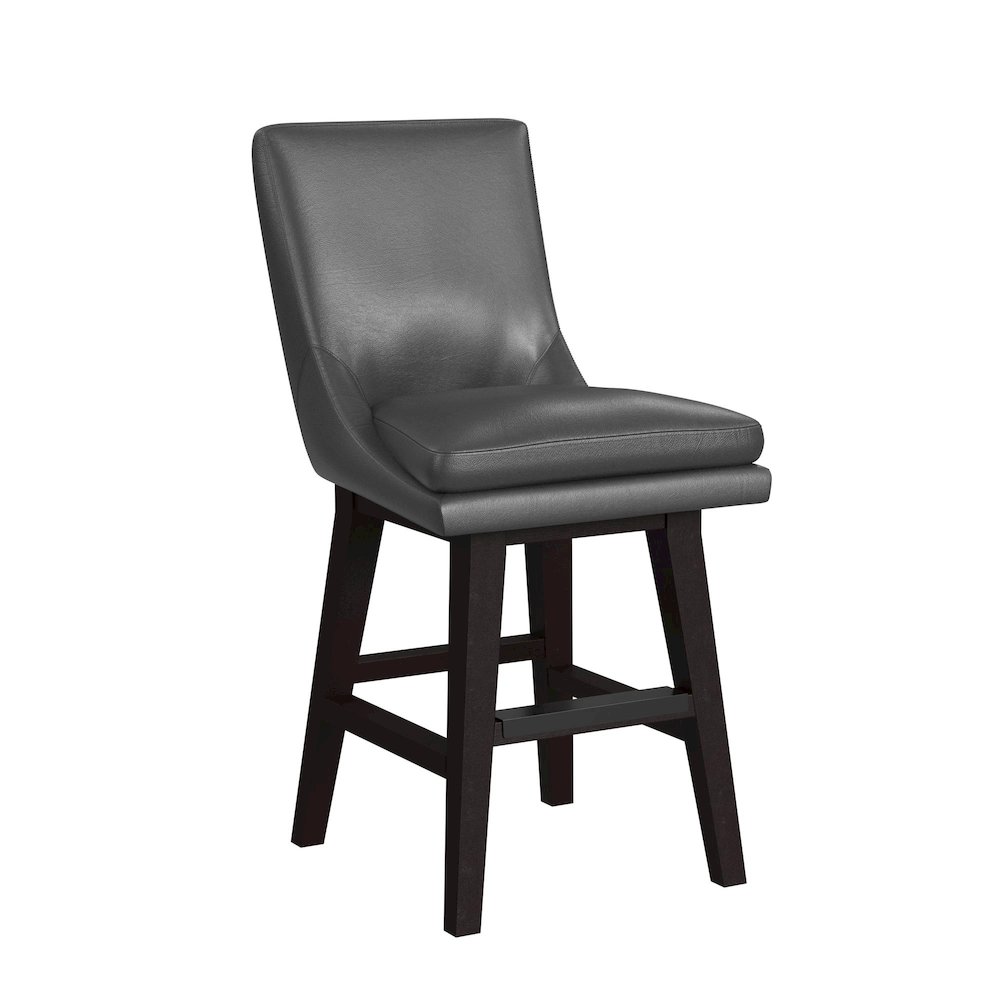 Charlie Swivel Counter Stool with Pewter PU in Espresso (2 Per Carton). Picture 1