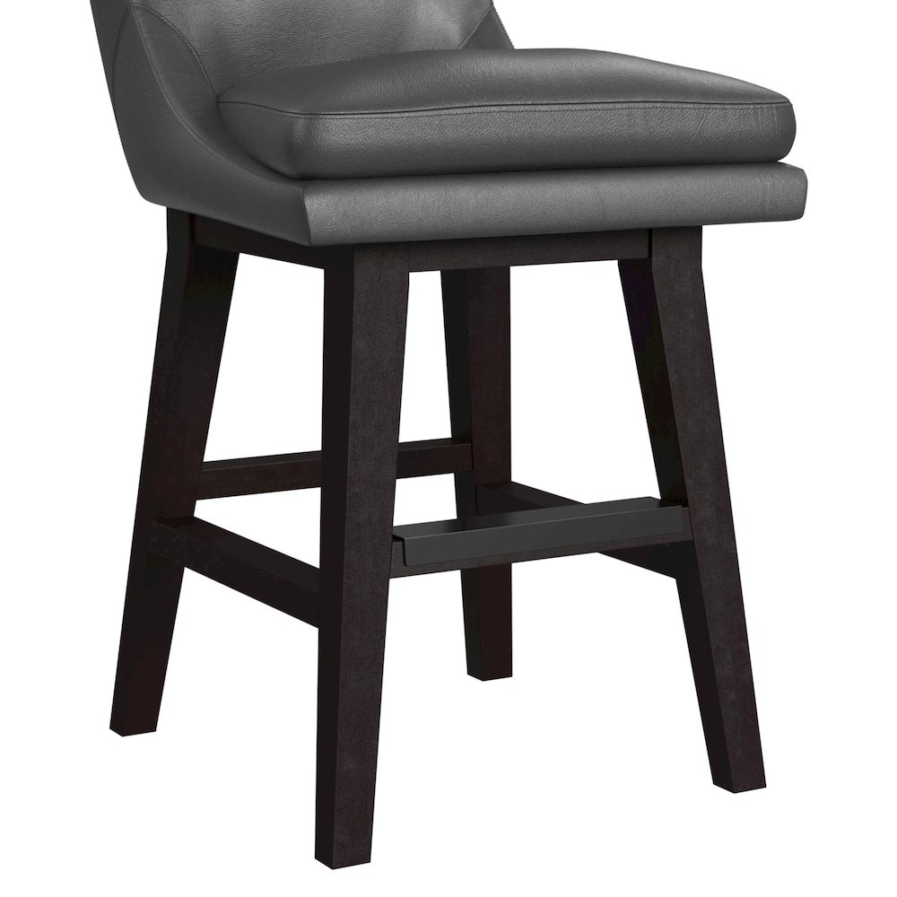 Charlie Swivel Counter Stool with Pewter PU in Espresso (2 Per Carton). Picture 5