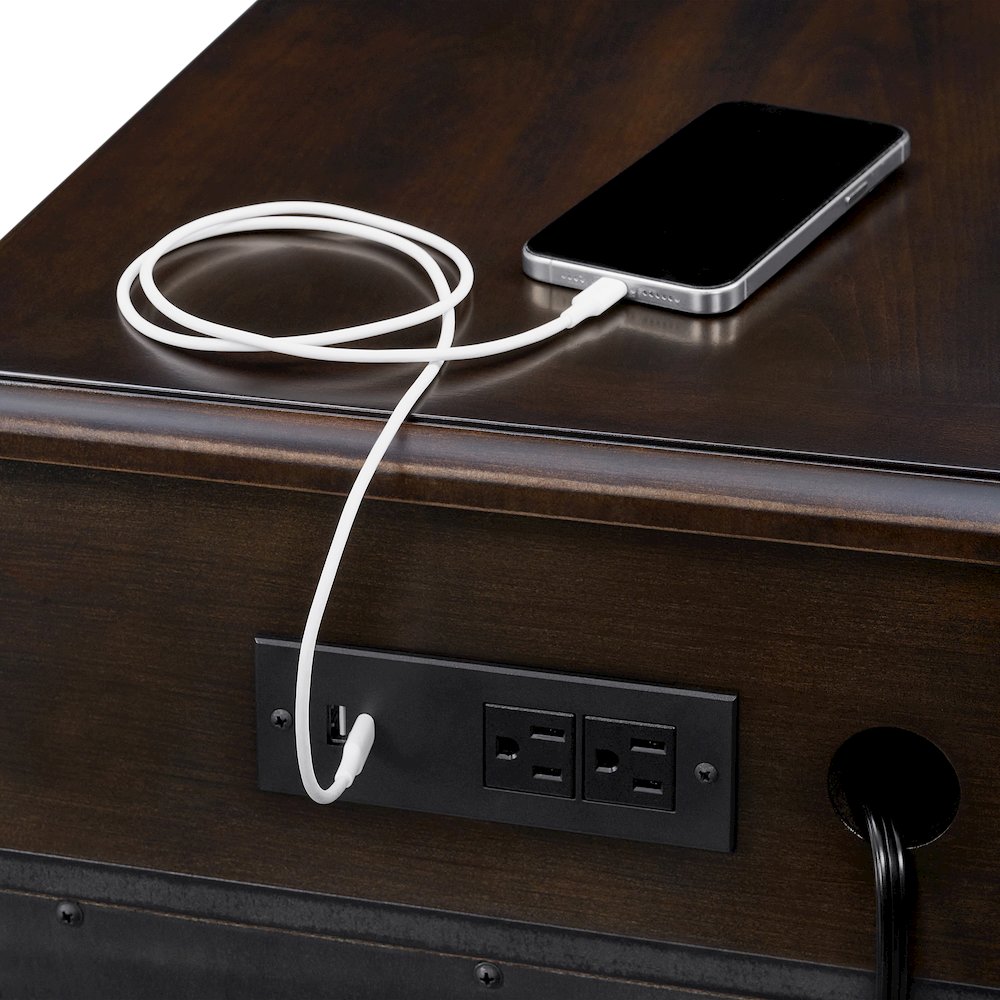 Wagner Chairside Table with USB in Cherry. Picture 5