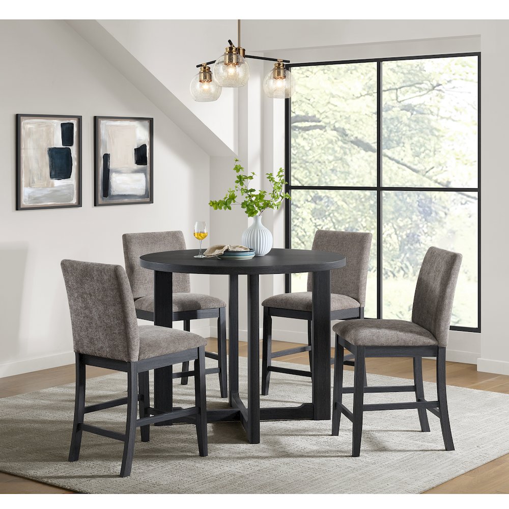Yorkshire 5PC Counter Set with Table and 4 Chairs in Espresso. Picture 2