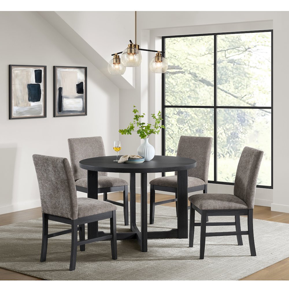 Yorkshire  5PC Dining Set with Table and 4 Chairs in Espresso. Picture 2