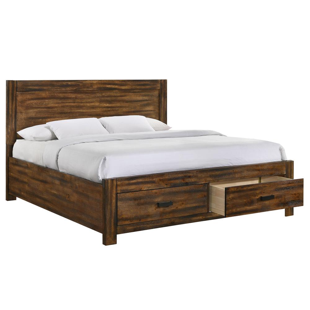 Wren King Platform Storage Bed in Chestnut. Picture 1