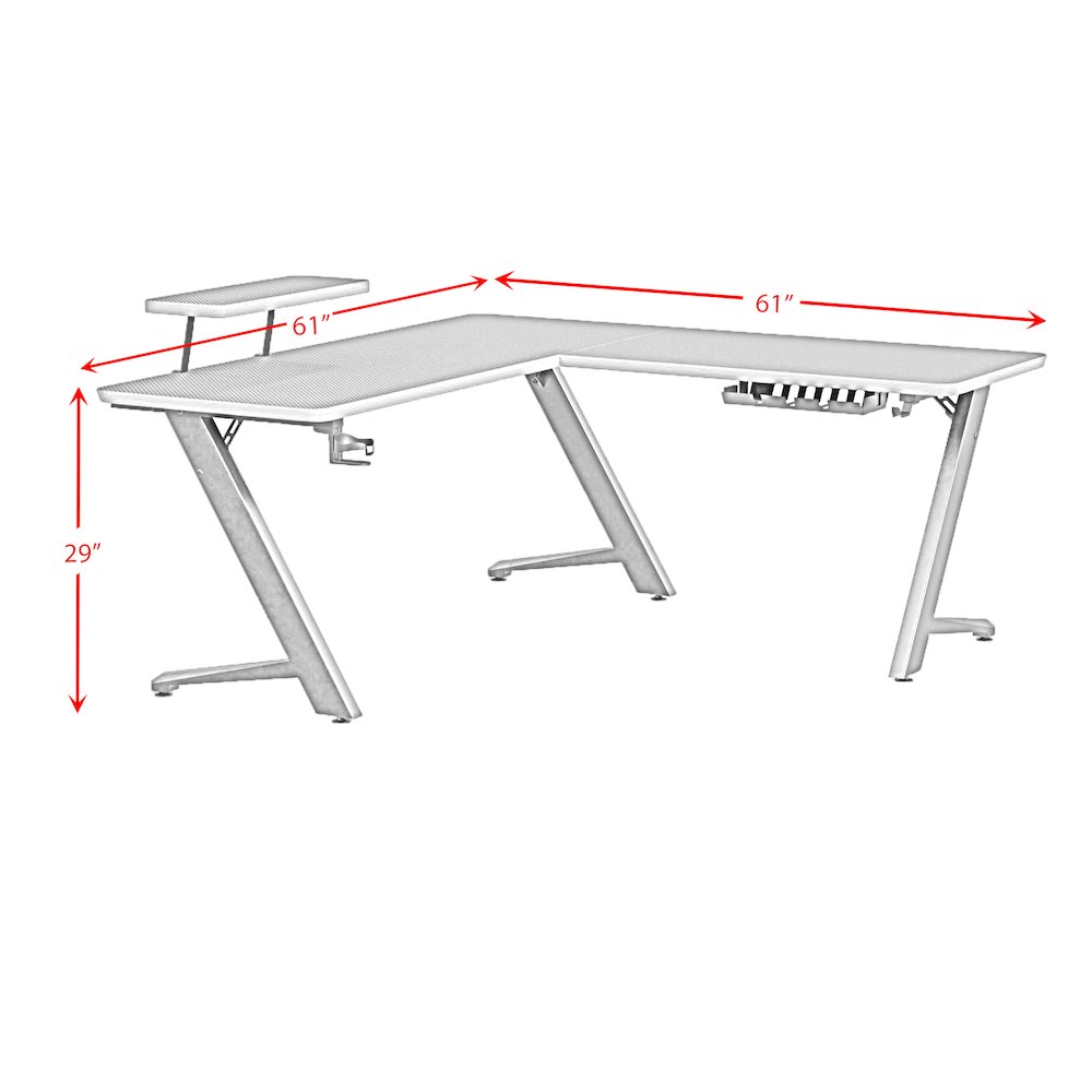 Vertex L shape Desk in Black. Picture 7
