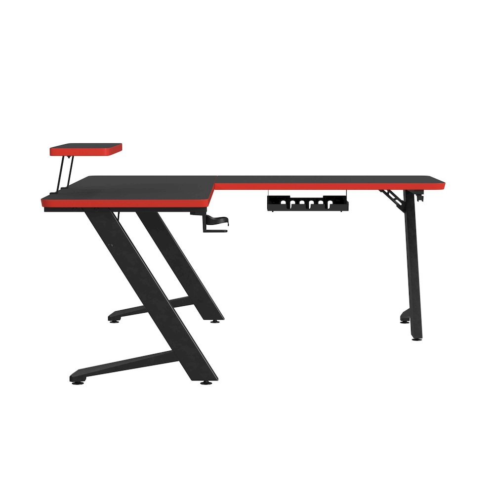 Vertex L shape Desk in Black. Picture 2
