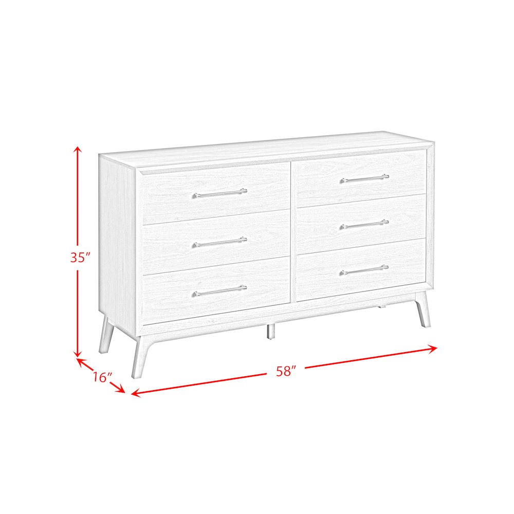 Clare 6-Drawer Dresser in Almond. Picture 7