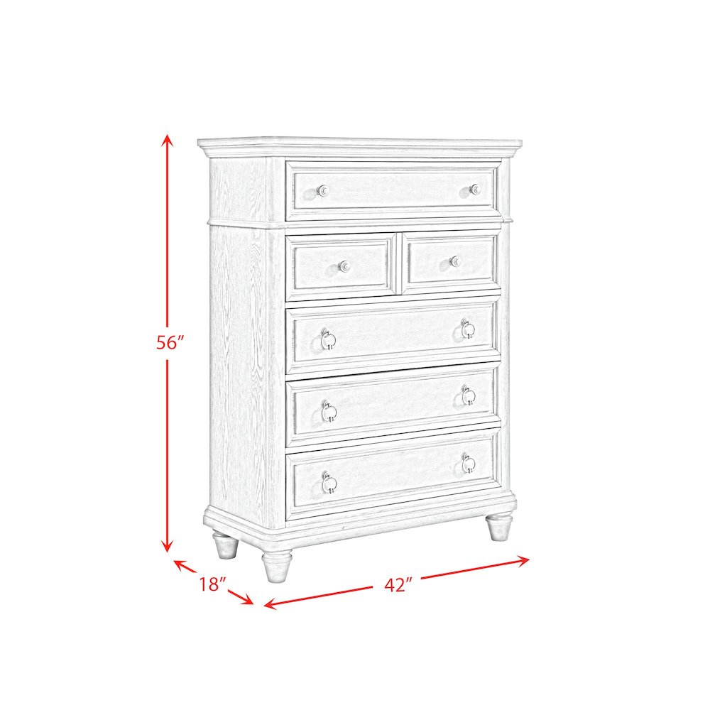Emiko 5-Drawer Chest in Light Grey. Picture 9