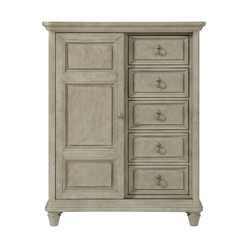 Emiko 5-Drawer Door Chest in Light Grey. Picture 2