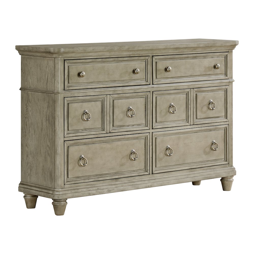 Emiko 6-Drawer Dresser in Light Grey. Picture 1