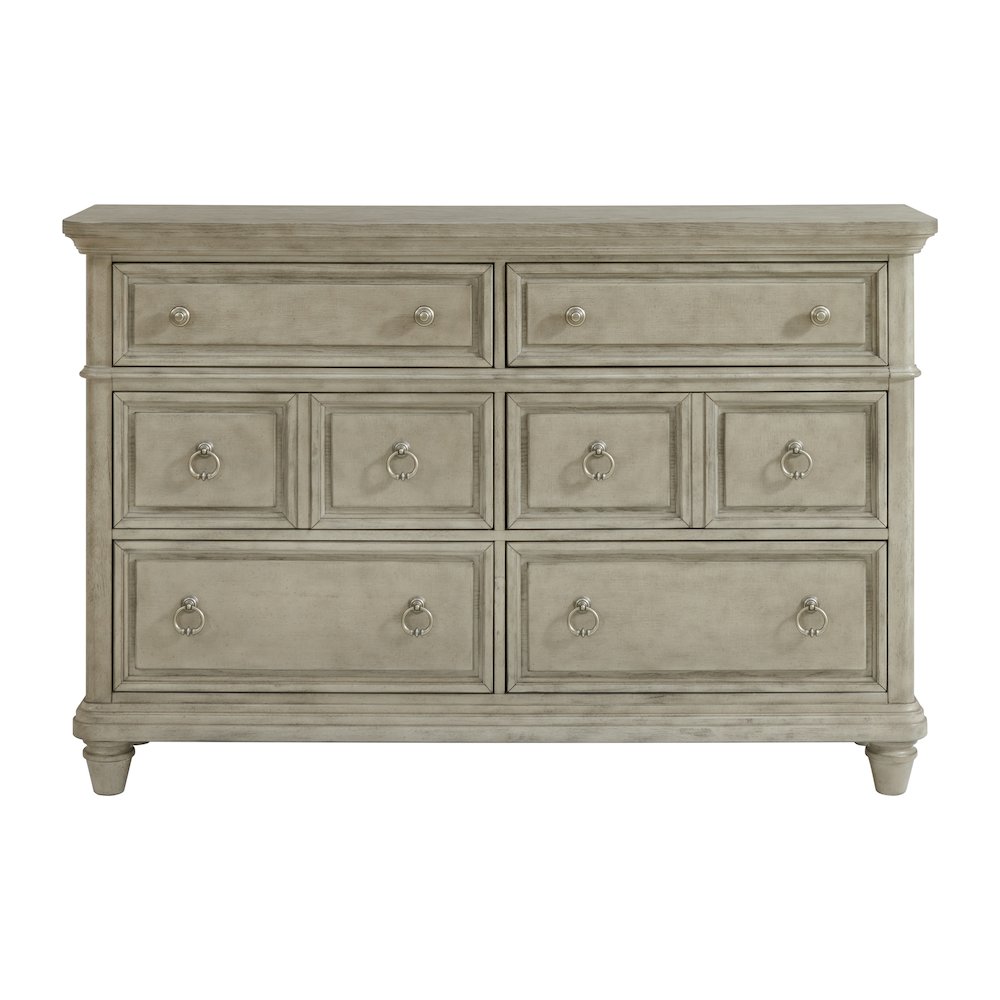 Emiko 6-Drawer Dresser in Light Grey. Picture 2