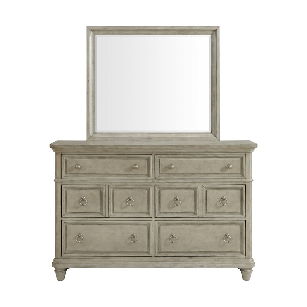 Emiko Dresser and Mirror Set in Light Grey. Picture 2